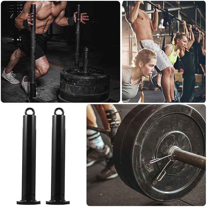 VICASKY 2pcs Weight Plate Rack Barbell Bracket Fitness Equipment Attachment Load Tray for Cable Pulley Machine 48mm Diameter 320mm Length Strength Training