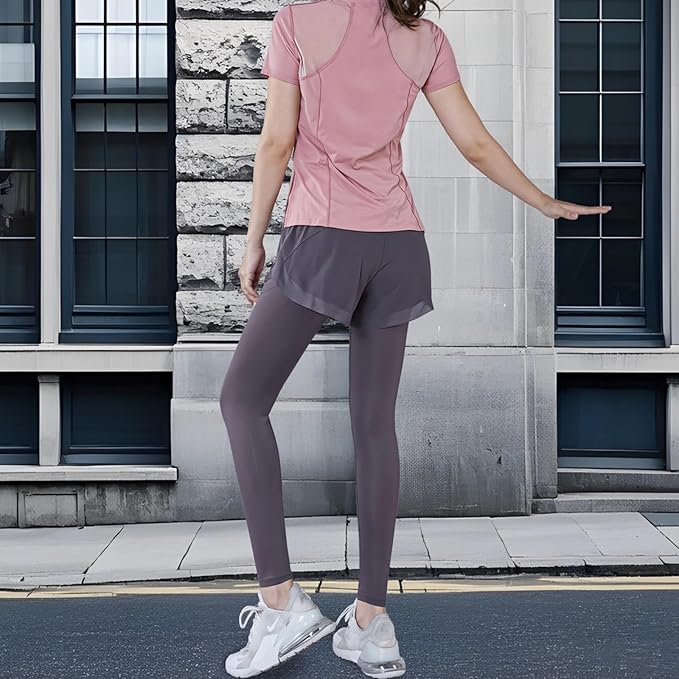 Women'S Pilates Set, Black Two-Piece Sportswear, Short Sleeve Outfit, Breathable Polyester And Spandex, Casual And Sports Xxl