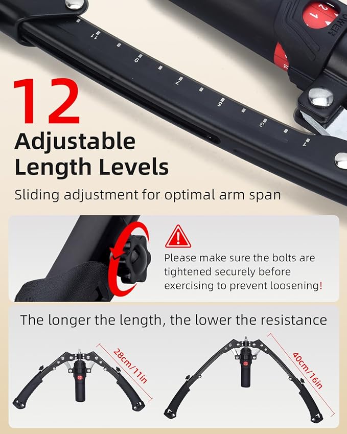 Abahub Twister Arm Exerciser, Enhanced Hydraulic Power Chest Expander with AB Rollers, 22-440LBS Adjustable Resistance Home Gym Equipment, Shoulder Muscle Trainer for Arm, Chest & Core Workout