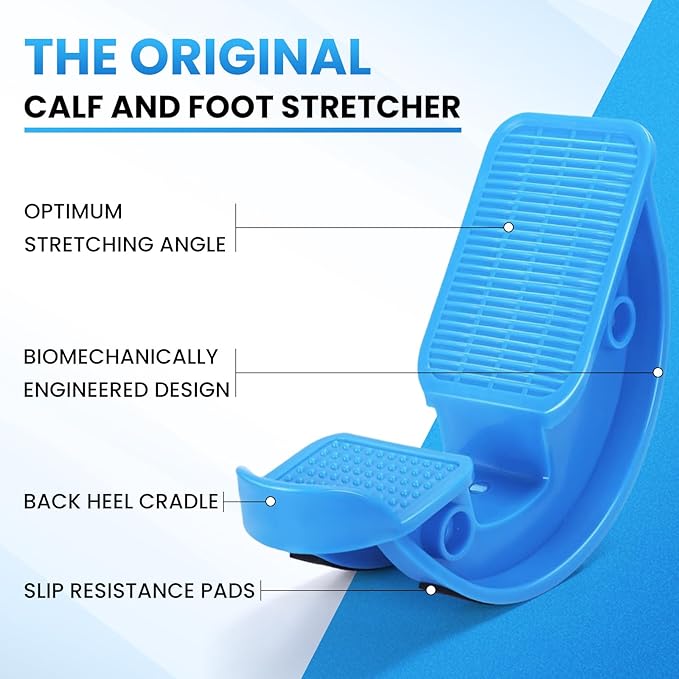 JIURUN Calf Stretcher and Foot Rocker for Plantar Fasciitis - Leg Stretching Strap, Hamstring and Calf Stretcher, Suitable for Stretching Legs and Thighs