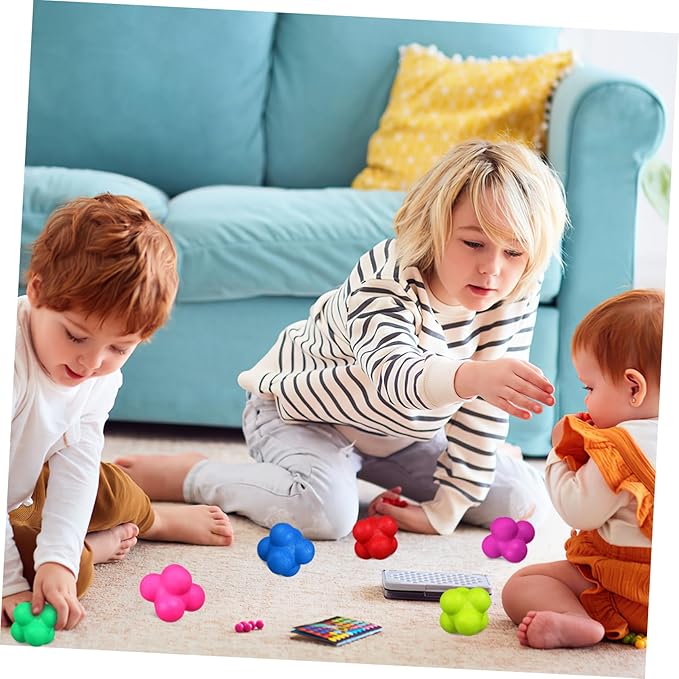 6 Pcs Hexagonal Reaction Balls for Fitness Training High Difficulty Agility Balls with Strong Durability for Hand Eye Coordination Goalkeeper Exercise and Sports Reaction Skills