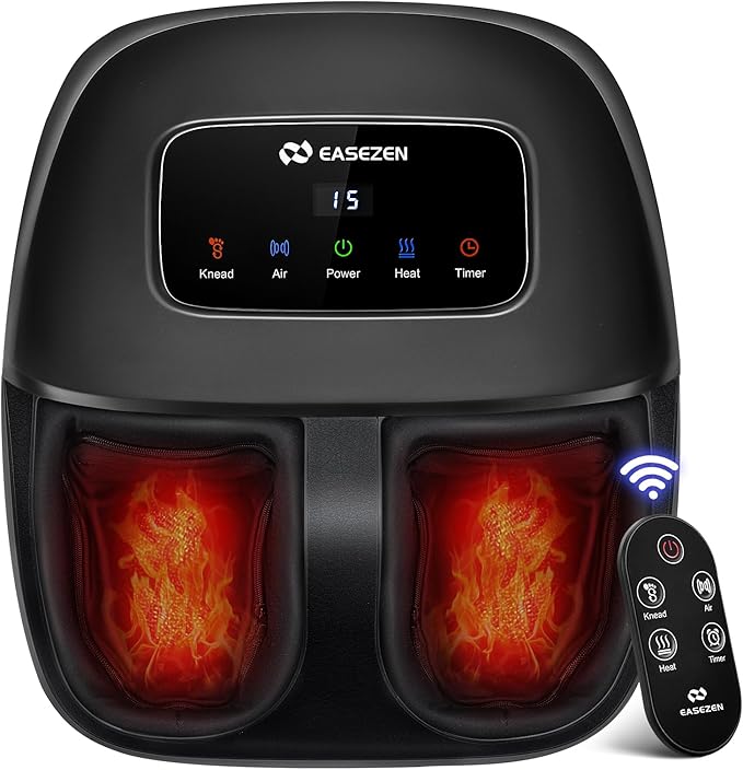 Foot Massager Machine with Heat, Shiatsu Foot Massager with Remote, 2026 Upgraded Deep Kneading, for Plantar Fasciitis, Neuropathy, Birthday Gifts for Women Mom Men Dad, Up to Foot Size 14