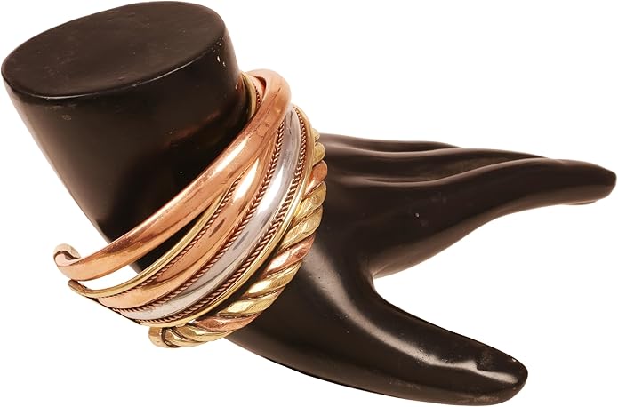 Copper Bracelet Tibetan Style. Hand Forged with Solid and High Gauge Copper Jewelry Cuff for Women Men. Combo of Different Designs