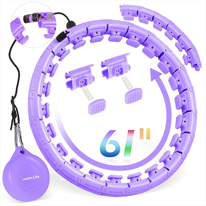 30/24/12 Knots, Upgraded Magnetic Lock Weighted Hula Hoop for Kids Adults Weight Loss, Infinity Hoop Plus Size, Home Indoor Outdoor, Fitness Exercise, Abdominal Toner