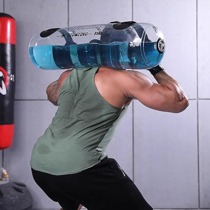 Portable Workout Water Bag Folding, Home Gym Weight Dumbbells Training Equipment, Clear Yoga Sandbag Tool with Pump, 10-35 Kg Sport Weights Bag (Color : 20kg)