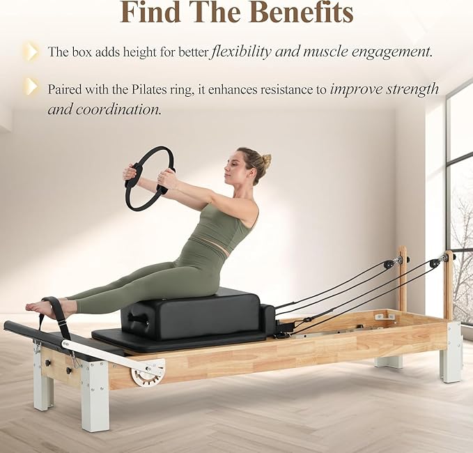 PAETA Pilates Reformer, 86" Foldable Reformer Pilates Machine for Home Use, with Dual Resistance- Springs and Cords, Pilates Equipment for Home Workouts with Jump Board, Up to 400 LBS