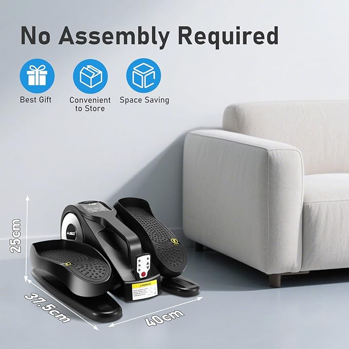 Under Desk Elliptical Machine, Leg Exerciser for Seniors Adults, Adjustable Speeds Elliptical Trainer with Remote, Quiet & Portable Mini Seated Pedal Exerciser for Home Office Use