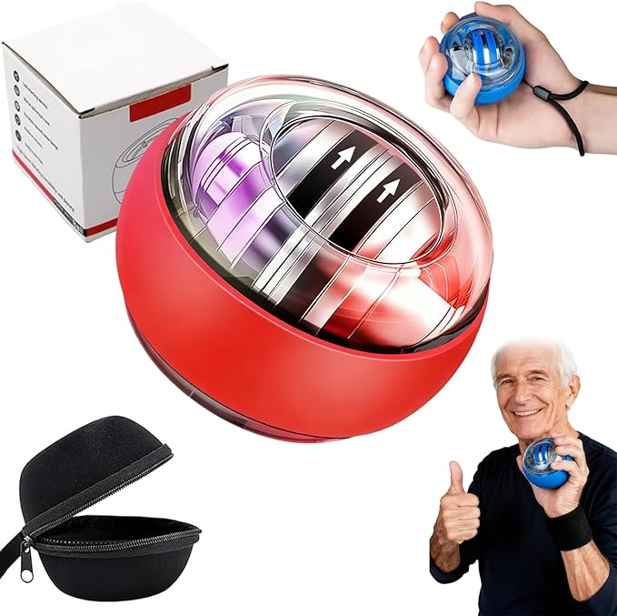 Torqueball for Seniors, Torqueball Hand Exerciser for Seniors, Torqueballs with Counter for Senior, Auto-Start Colorful Lighting, Easy to Use