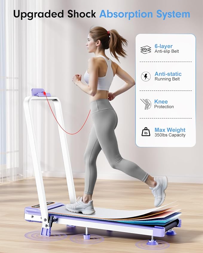 Walking Pad Treadmill with 15% Incline & Dual LED Display, 4 in 1 Walking Pad with Handle Bar, 3.5HP Foldable Treadmill with Incline, Treadmills for Home 350LBS, 4 Adjustable Incline, RGB Light