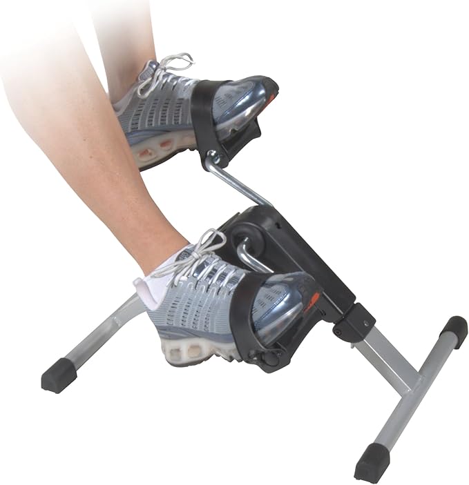 Drive Medical RTL10273 Deluxe Folding Pedal Exerciser with Electronic Display for Legs and Arms, Under Desk Bike Pedal Exerciser, Fully Assembled, No Tools Required, Black