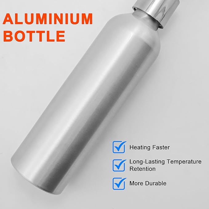 Elitzia ETOH01 ETOH02 Massage Oil Warmer Use Metal Pump Bottle Dispenser 1 Pack 8.45oz/250ml Portable Cylinder Massage Oil Gel Lotion Pump Durable Refillable Containers (Aluminum Bottle)