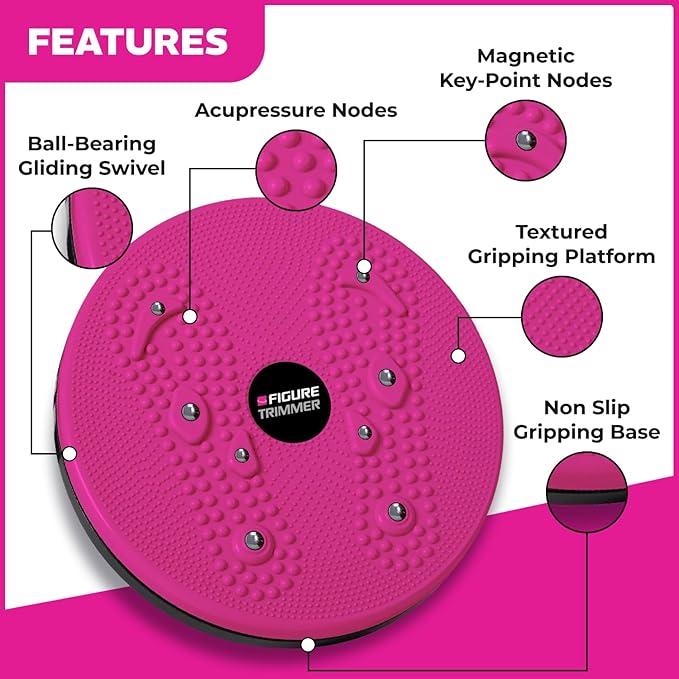 Daiwa Felicity Figure Trimmer Ab Twister Board - Waist Twister Machine for Core & Abs Exercise - Waist Twisting Fitness Tool, Dizzy Disc Twist Board for Slimming Workout with Magnets Reflexology