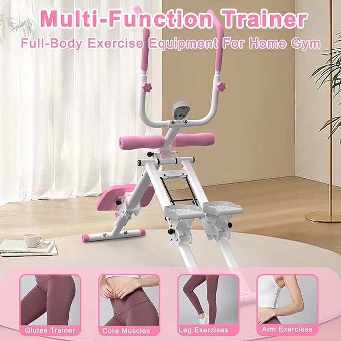 2 in 1 Stair Stepper and Ab Machine, High-Efficiency StairMaster Climber & Ab Trainer, Multi-Function Home Gym Equipment for Full Body Workout, Cardio and Core Training