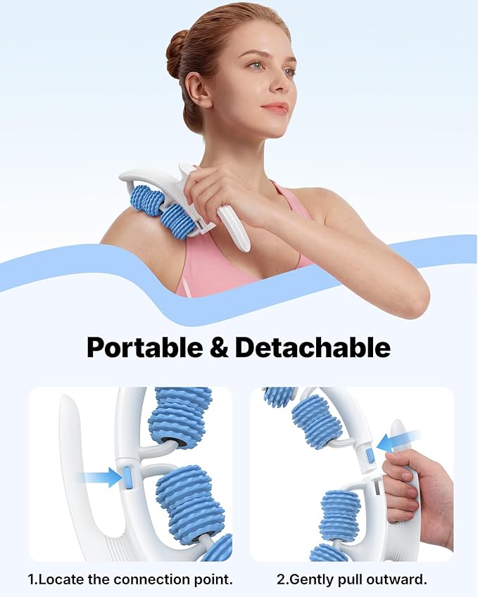 MERACH Cellulite Massage Tool with Push Pull Roller, Lymphatic Drainage Massager, Leg Massager with Detachable Handles, Exercise Equipment for Thighs & Legs & Buttocks, Gift for Women