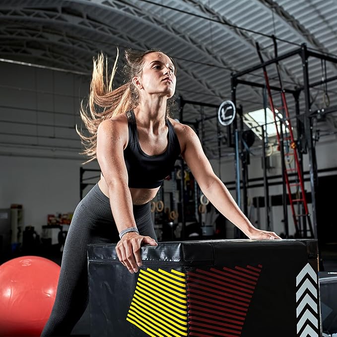 GarveeLife Plyometric Jump Box, Heavy-Duty Steel Plyo Boxes with Rubber Pad for Home Gym, Jump Platforms Step Up Box, Jump Trainers Conditioning Strength Training with Sizes 12", 18", 24", 30"