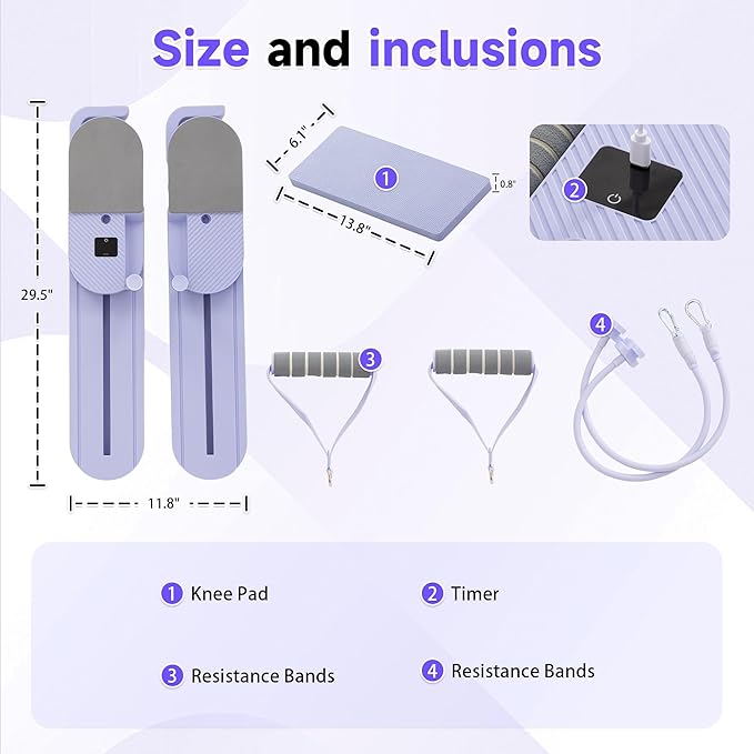 COSIEST Pilates Board for Home Use, Foldable Pilates Reformer Set with Resistance Bands, All-in-One Professional Workout Fitness Equipment for Core, Abs, Glutes, Legs, Butt, Arms Toning