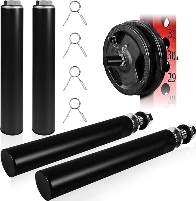 Weight Plate Holder for Power Rack Attachment, Squat Rack Weight Storage for 2 inc Olympic Weight,Compatoble with 2x2, 2x3, 3x3 Power Cage, Fit 1"and 5/8" Hole