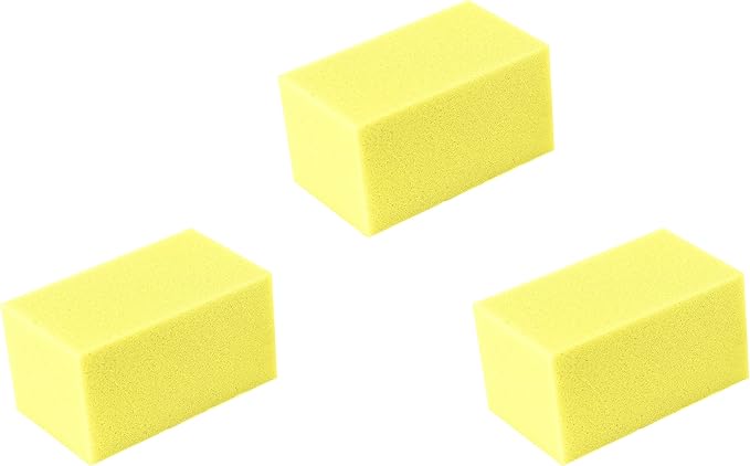 CanDo Hand Therapy Blocks - Yellow (Extra-Soft), Pack of 3 - Grip Strengthening Foam Hand Exercise Tools for Physical Therapy, Arthritis, Carpal Tunnel, Stress Relief, Anxiety