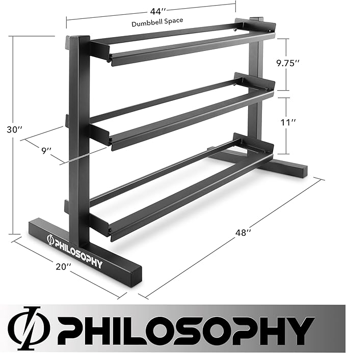 Philosophy Gym 3-Tier Dumbbell Rack, Heavy-Duty