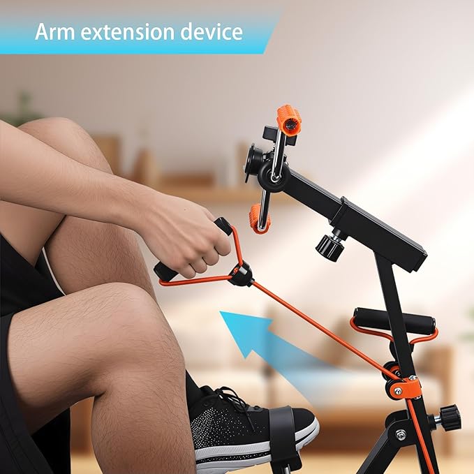 Pedal Exerciser for Elderly, Mini Exercise Bike, Seated Leg Exerciser with 3-Angle + 4-Height Adjustment, Under Desk Bike Exercise Equipment for Home Use