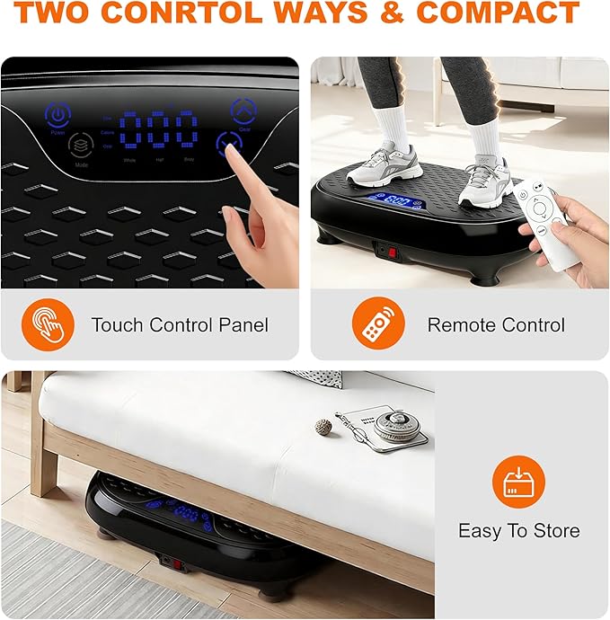 Vibration Plate Exercise Machine,330 lbs Capacity,Whole Body Workout Equipment for Women,Lymphatic Drainage,Body Muscle Activation,Real-Time Calorie Tracking,Vibrate Fitness Platform for Home