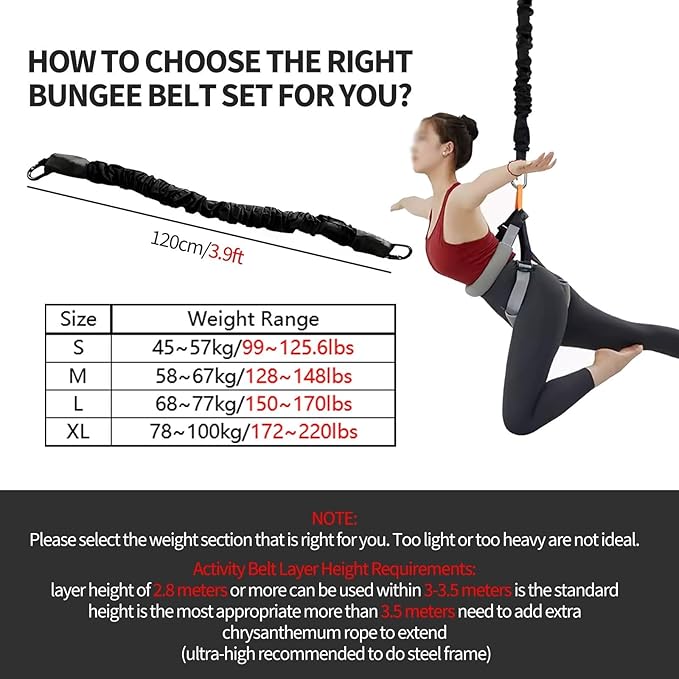 Ceiling Mount Yoga Bungee Resistance Belt Set, 360° Rotational Suspension Trainer For Aerial Fitness Enthusiasts