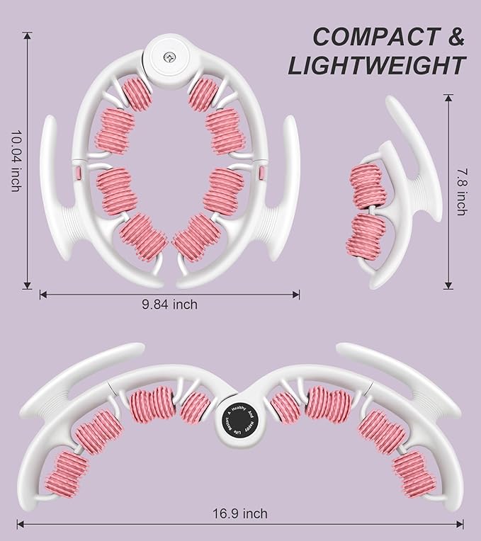 COSTWELL Cellulite Massager, Cellulite Remover Muscle Roller,360° Deep Tissue Massager for Leg, Neck,Calves, Arm,Thighs, Back,Manual Massager Foam Roller Fascia Massage Tool for Muscle Relieve. (Pink)