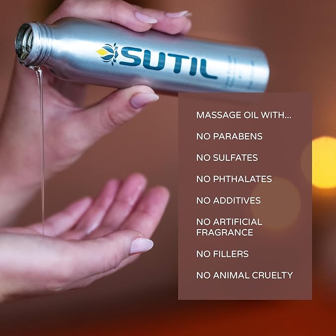 SUTIL Sensual Luxury | Love Potion #17 Massage Oil | Non Sticky Aphrodisiac Essential Oil | Botanical Arousal Oil for Women, Men, & Couples (Love Potion #17, 4 Oz)