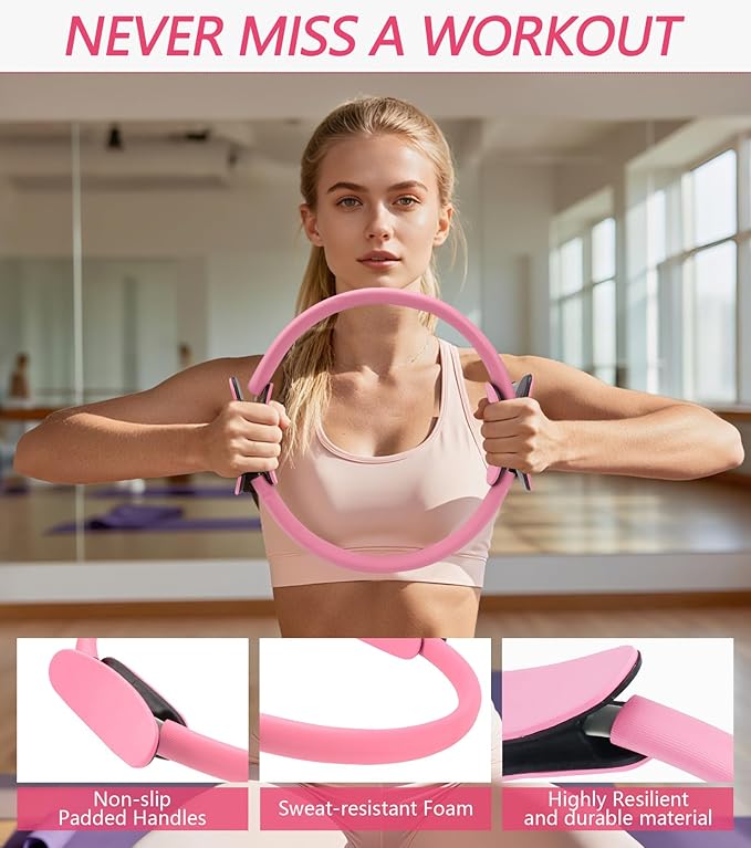 Pilates Ring Ball Set at Home Pilates Equipment Workout Set with Resistance Bands for Beginners Home Workouts Yoga