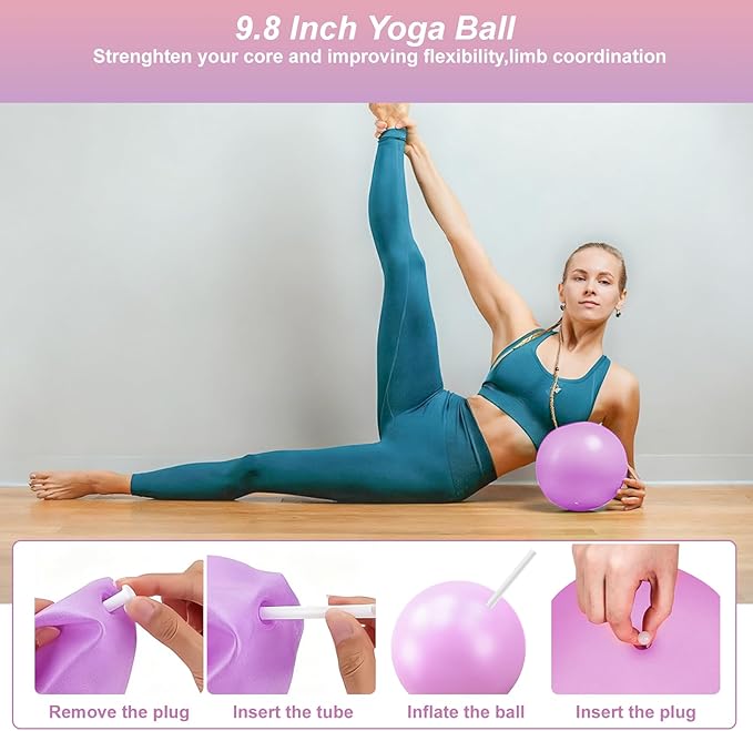Luscinia Pilates Kit,Home Pilates Ring Kit for Women,Pilates Equipment Ring and Ball Set with Pilates Ring, Pilates Ball, Resistance Bands, Figure 8 Band & Accessories Pilates Starter Kit