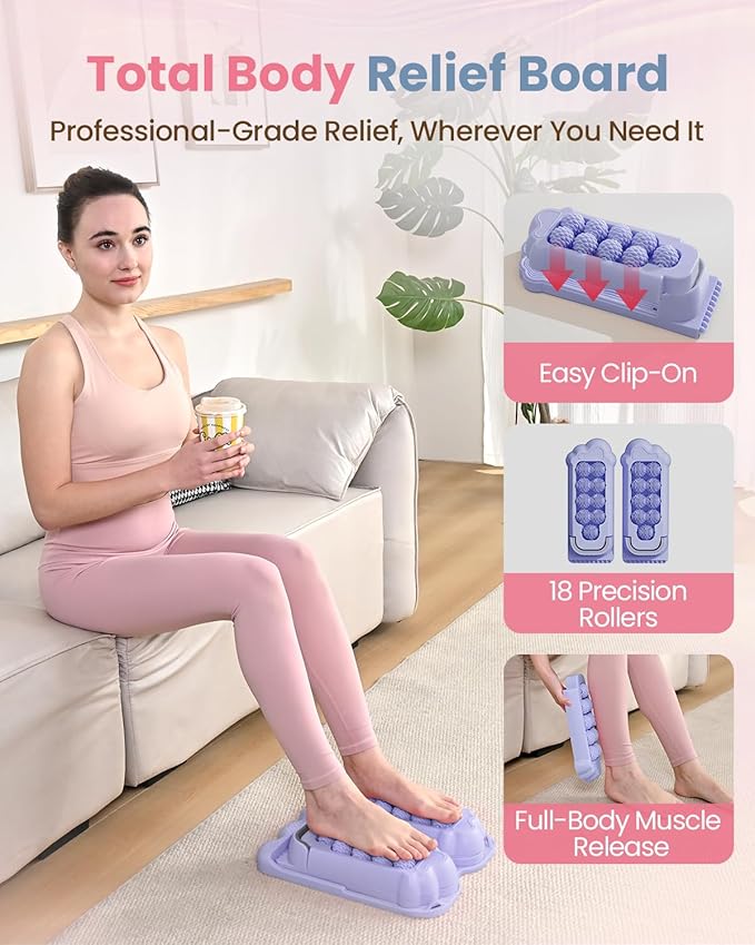 Slant Board, 3 in 1 Calf Stretch Board with Foot Massager & Resistance Bands, 12-Level Adjustable Incline Calf Stretcher for Relieving Calf Ankle Achilles Pain, Balance Exercise Trainer