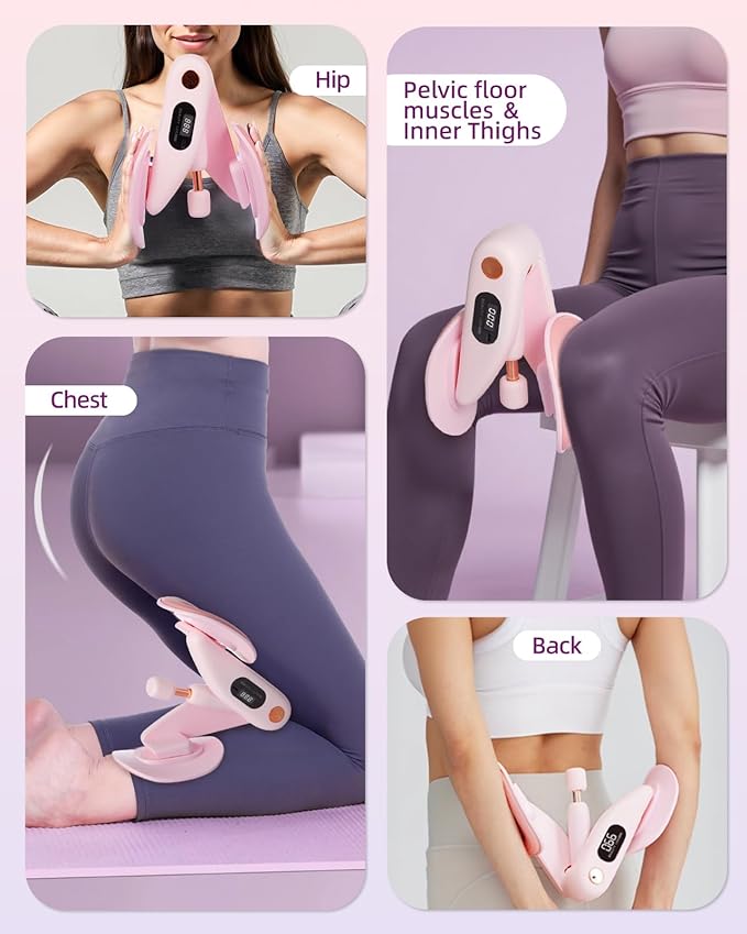 Thigh Trainer, Pelvic Floor Muscle Trainer Adjustable Resistance Inner Thigh Exerciser, Kegel Trainer for Postpartum Rehabilitation 20LB Resistance Band Pelvic Floor Strengthening
