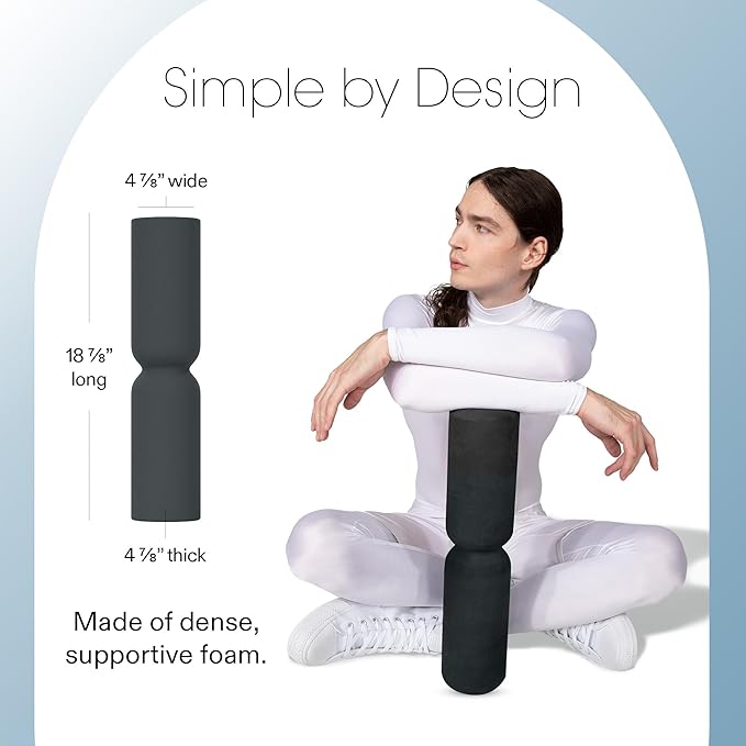 Bala Hourglass Foam Roller (Charcoal) - Soft Density Back Roller Foam for Physical Therapy, Deep Tissue Muscle Massage, Flexibility & Stretching - Workout Roller for Yoga, Neck, Back & Legs Exercise