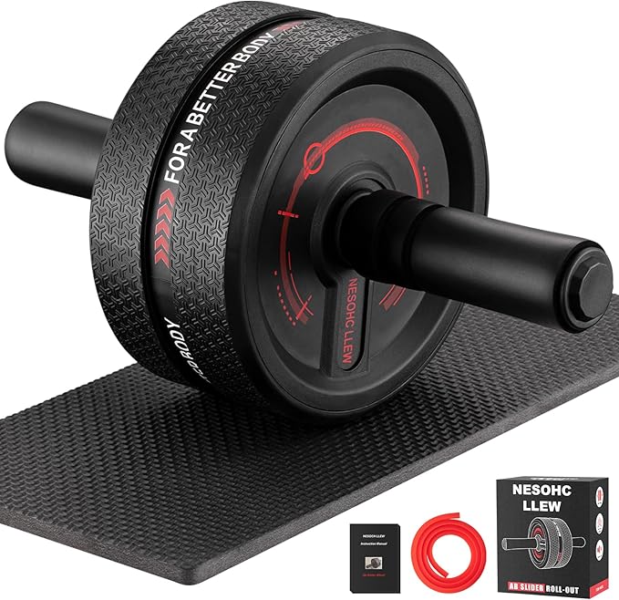 Ab Roller Wheel. Abdominal Training Roller for Men/Women, Abdominal Wheels Widened to 3.4 ", Rubber Tread of The Abdominal Wheel Upgraded, Max Weight 490 lbs