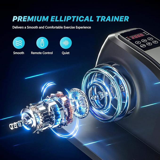NEWBULIG Under Desk Elliptical Machine, Ellipse Leg Exerciser As Seen On TV with Remote Control, 12 Adjustable Speeds, Forward & Reverse, Mini Ellipse Leg Trainer for Home & Office