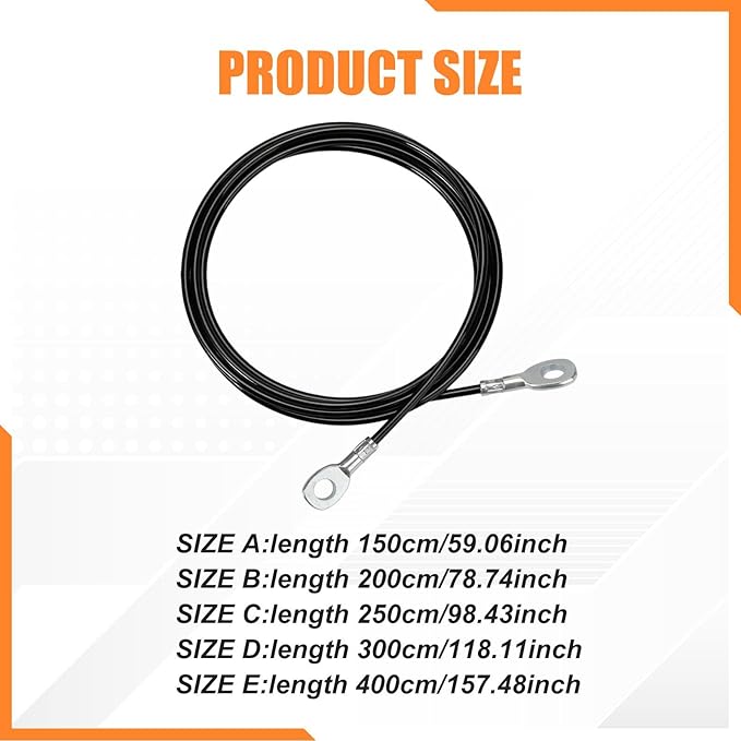 Fitness Pulley Cable Steel Wire Rope Multifunctional Cable Machine Attachment Accessories Replacement for Strength Equipment Suitable for Home Gym Upp