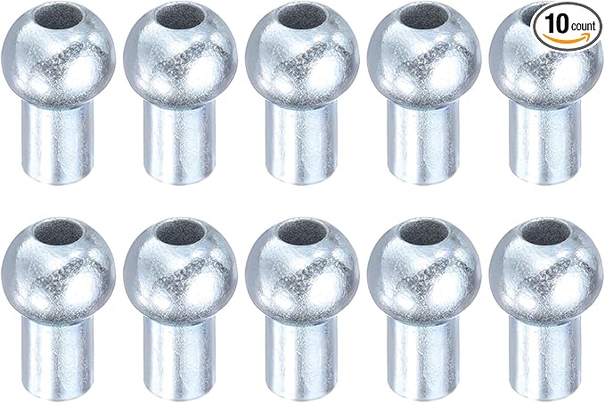 PATIKIL Cable Ball Stopper, 10pcs Gym Machine Accessories for 5mm Cable Fitness Equipment Wire Rope Port Joint Replacement Parts for Home Gym Machine, Silver