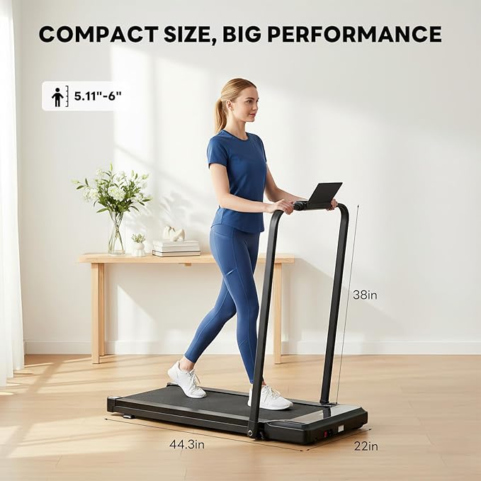 NEWBULIG Walking Pad Under Desk Treadmill, Portable Compact Electric Walking Treadmill with Remote Control for Home Office, Quiet Fitness Machine