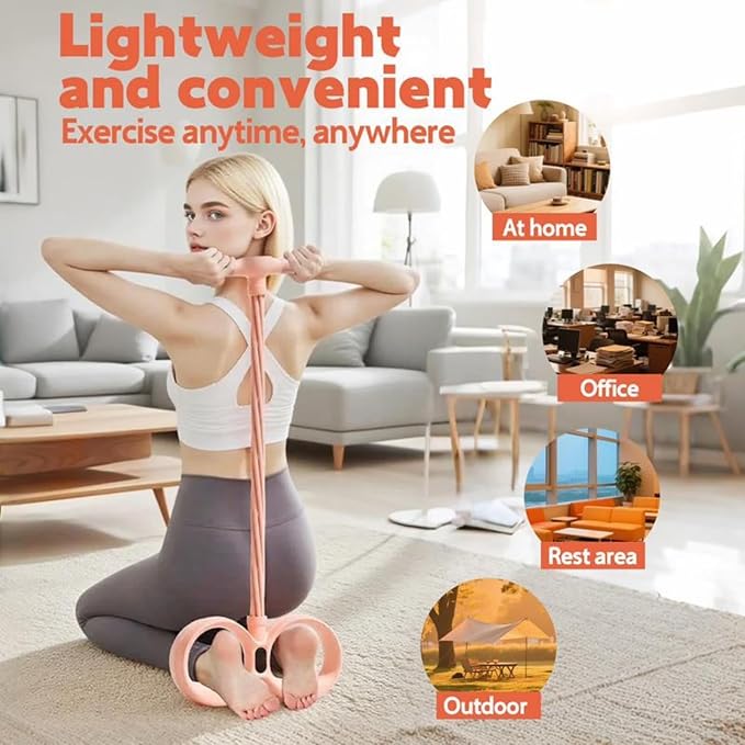 Smart Foot Pedal Puller, with Digital Counter & Handles, 6 Tube Pedal Resistance Band for Full Body Workout, Leg Exerciser While Sitting for Seniors