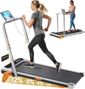 Walking Pad with Incline Portable Treadmill with Handle Bar for Home Office Under Desk Use Small Space Treadmill