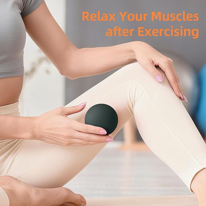 Massage Lacrosse Balls for Myofascial Release, Trigger Point Therapy and Yoga Therapy, Foot Massage Ball to Relieve Plantar Fasciitis Blackish Green