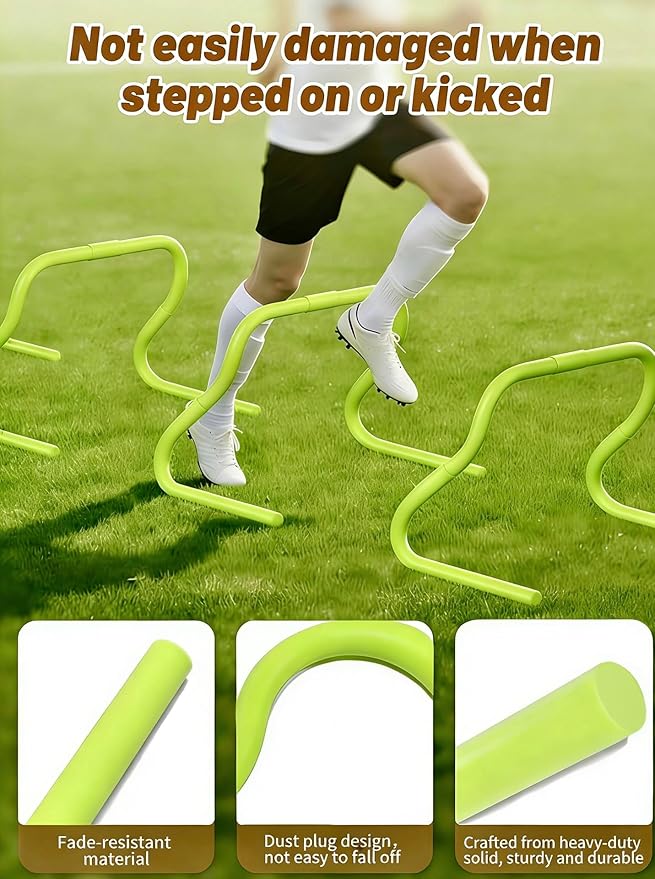 Agility Speed Hurdles Upgraded Training Hurdles Adjustable Height,Ultra Durable All-in-One Speed Hurdles with Carrying Handle, 6 Pack