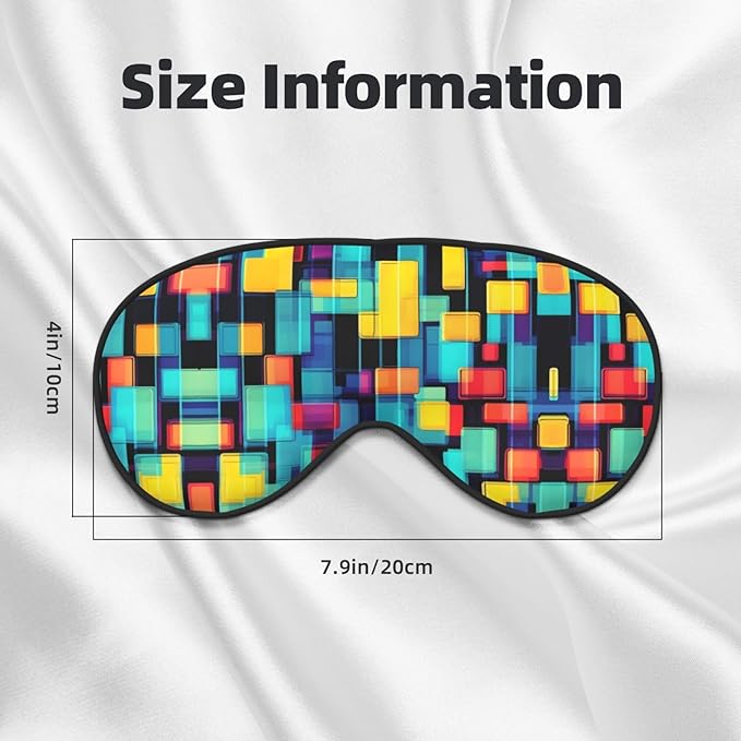 Square Geometry Diagram Head-Mounted Double-Sided Light-Blocking Sleeping Eye mask to Protect Eyes and Relieve Eye Fatigue