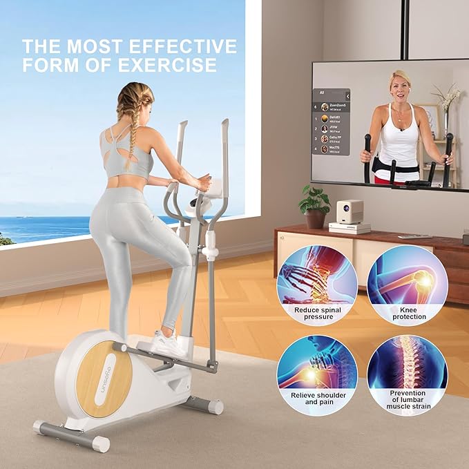 Elliptical Training Machines,Elliptical Exercise Machine for Home with Hyper-Quiet Magnetic Driving System, Elliptical Trainer/330 LBS Loading Capacity