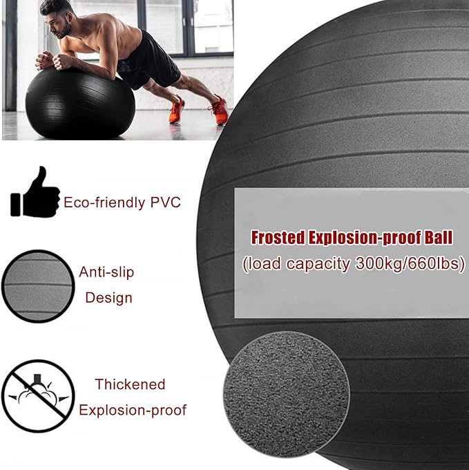 Yoga Ball Chair with Back Support - Ergonomic Posture Chair for Back Pain Relief, Physical Therapy & Exercise - Ideal for Teachers, Students, Workers, and Maternity Use