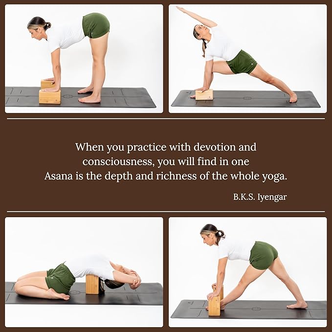 Original Wooden Yoga Block – Solid Hardwood Prop Inspired by Traditional Yoga Practice