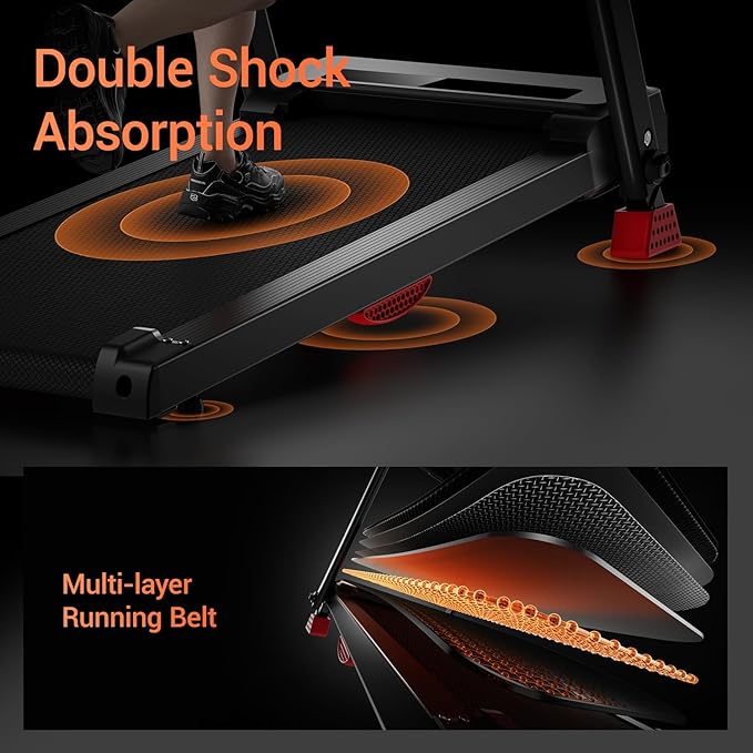 15% Incline Treadmills for Home with Led Screen & Handles, 3-in-1 Portable Treadmill Holds Up to 300 Lbs Capacity, Lower Noise 3.0HP Foldable Treadmill 0.6-7.2MHP