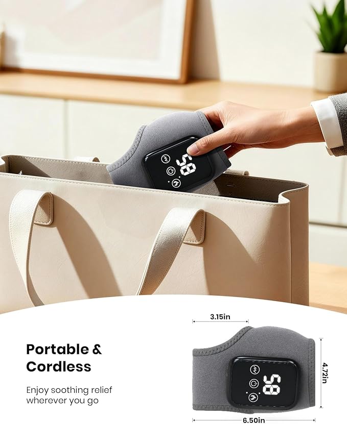 Foot Renew Massager for Neuropathy, 3-in-1 Cordless & Portable Foot and Ankle Massager for Heel, Arch & Ankle Relief, 3-Level Vibration & Heat, Ideal Gift, Includes Extension Strap (Gray 2pcs)