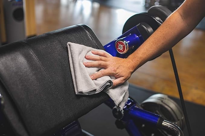 The Rag Company Microfiber Spa and Yoga Towel - Soft and Absorbent Towel for Gym, Spa, Exercise, Hotel, and Resort Use - Dries Fast - 16x27 inches - White, Ice Grey, Black, 6-Pack