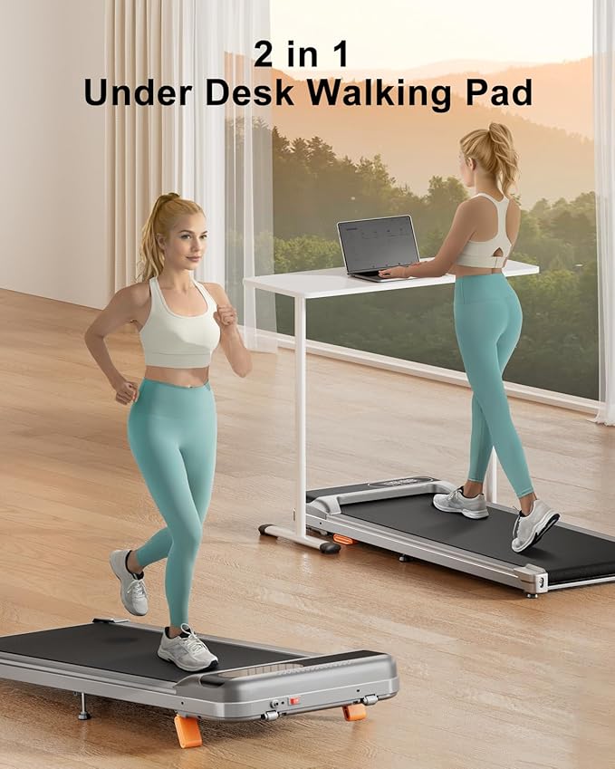 Walking Pad, Under Desk Treadmill with Incline for Home Office 2.5HP Portable Walking Treadmill with 265 Lbs Weight Capacity Walking Machine, Remote Control, LED Display